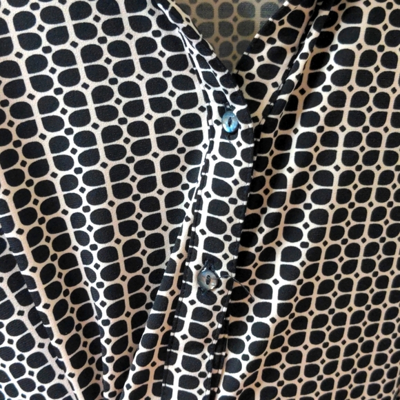 Max Studio Semi-Formal Women's Dress Small Black & White Pattern 3/4 Sleeves - Picture 4 of 6